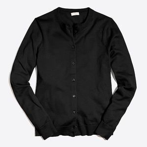 Cotton Caryn cardigan sweater black medium J. CREW
